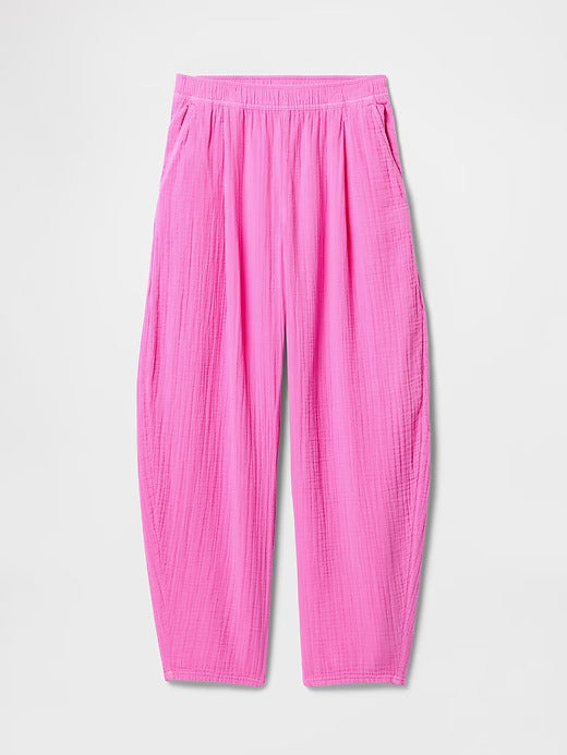 Gap Crinkle Gauze Easy Barrel Pants