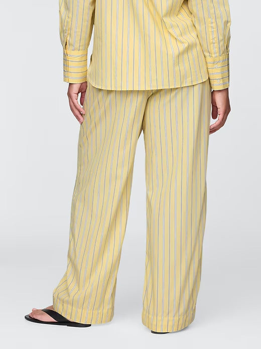 Gap Organic Cotton Poplin Easy Wide-Leg Pants