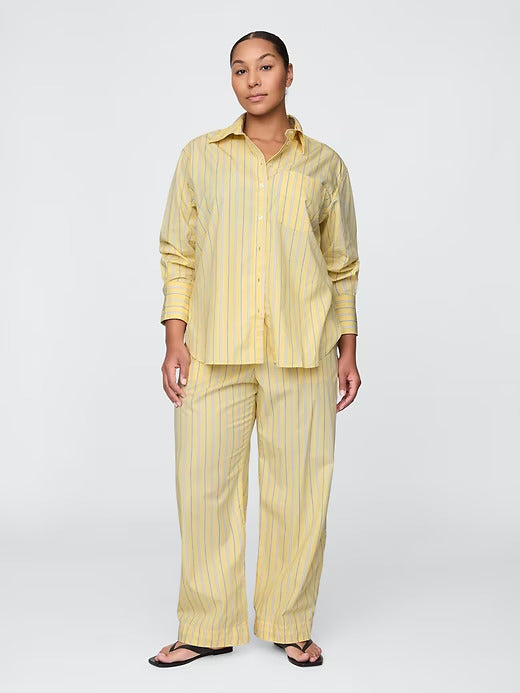 Gap Organic Cotton Poplin Easy Wide-Leg Pants