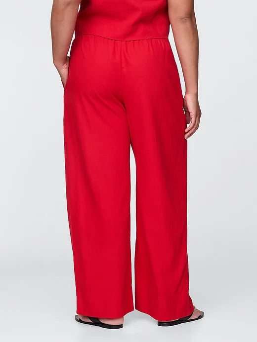 Gap Linen-Blend Easy Wide-Hem Pants
