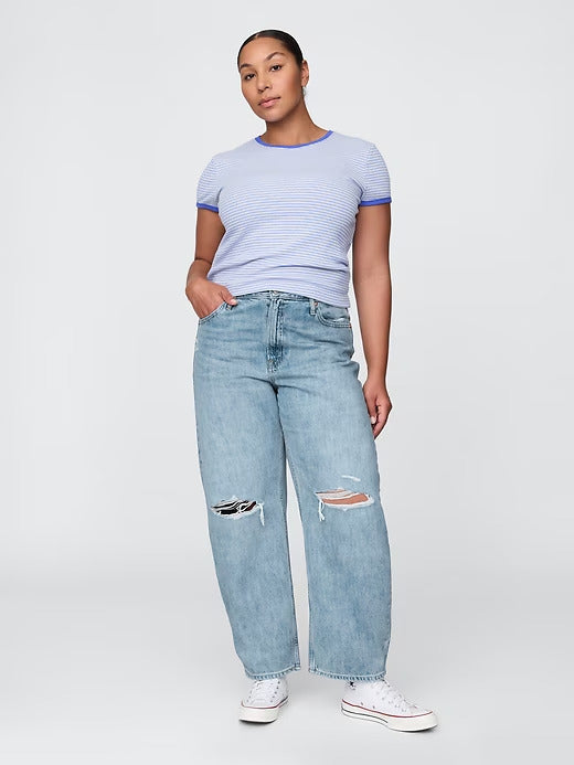 Gap Curvy High Rise Barrel Jeans