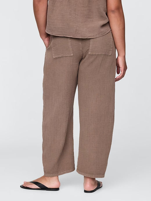 Gap Crinkle Gauze Easy Barrel Pants