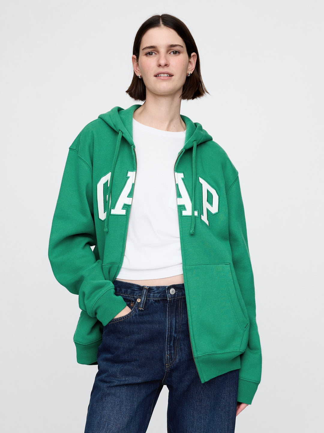 GAP VintageSoft Arch Logo Full-Zip Hoodie