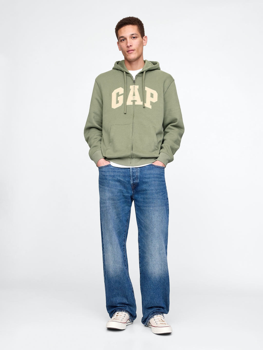 GAP VintageSoft Arch Logo Full-Zip Hoodie