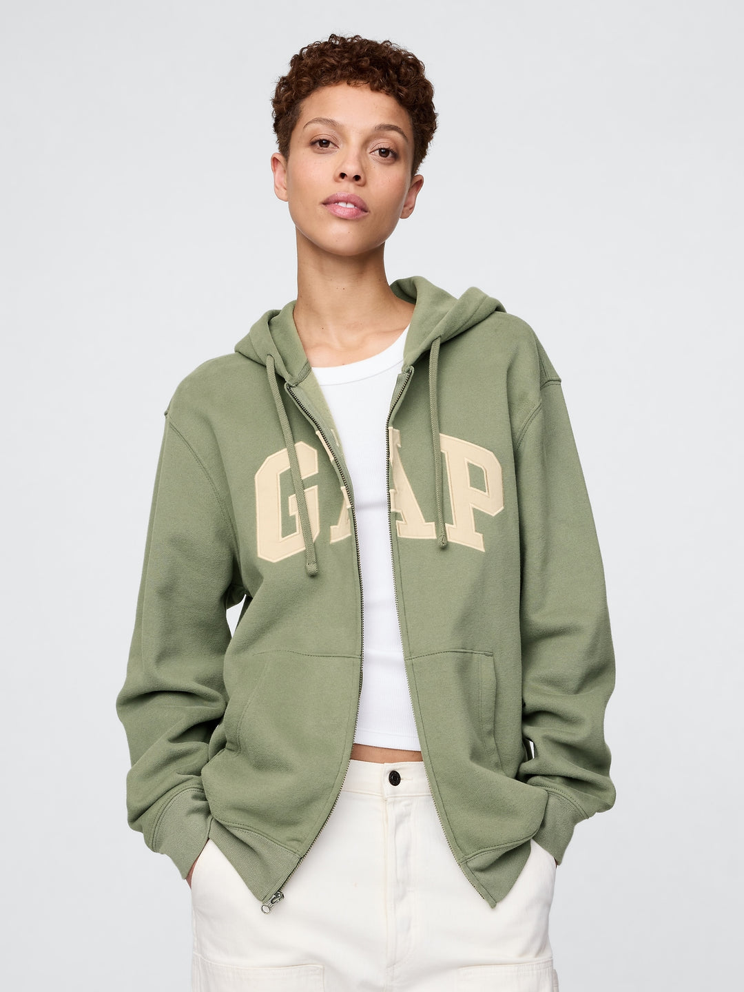 GAP VintageSoft Arch Logo Full-Zip Hoodie