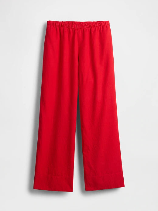 Gap Linen-Blend Easy Wide-Hem Pants