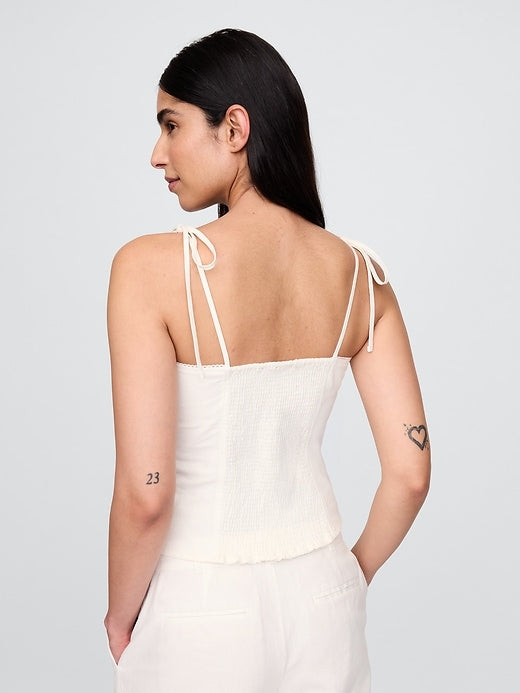 Gap Linen-Blend Tie-Strap Cami