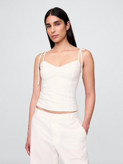 Gap Linen-Blend Tie-Strap Cami