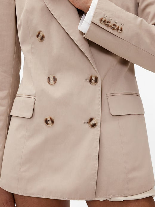 GapStudio Twill Double-Breasted Tailored Blazer