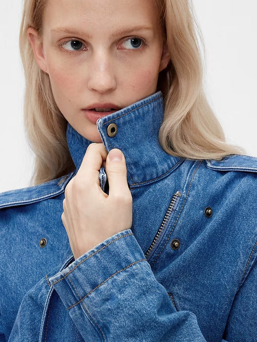 GapStudio Cropped Denim Moto Jacket
