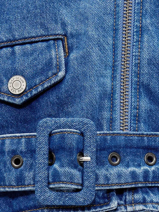 GapStudio Cropped Denim Moto Jacket