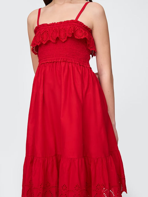 Gap Kids Smocked Ruffle Midi Dress