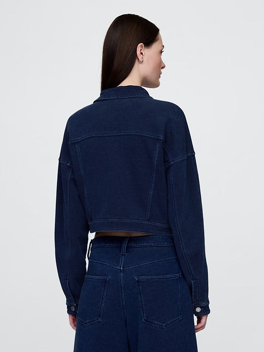 Gap French Terry Cropped Icon Denim Jacket