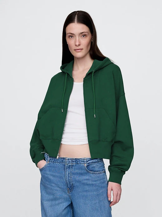 Gap Heavyweight French Terry Oversized Zip Wedge Hoodie