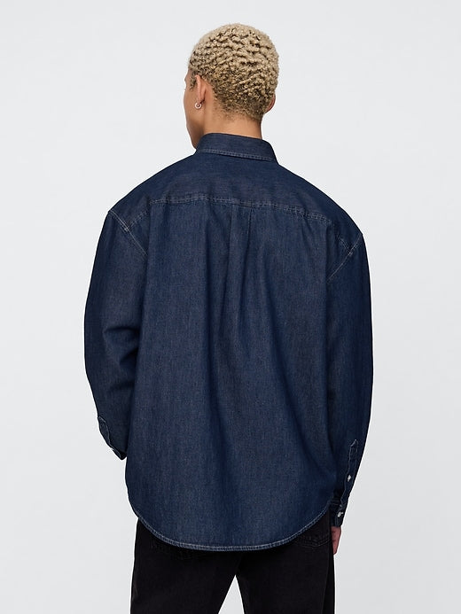 Gap Embroidered Denim Big Shirt
