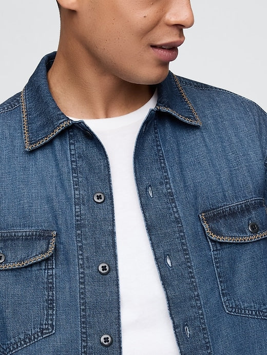 Gap Embroidered Denim Shirt
