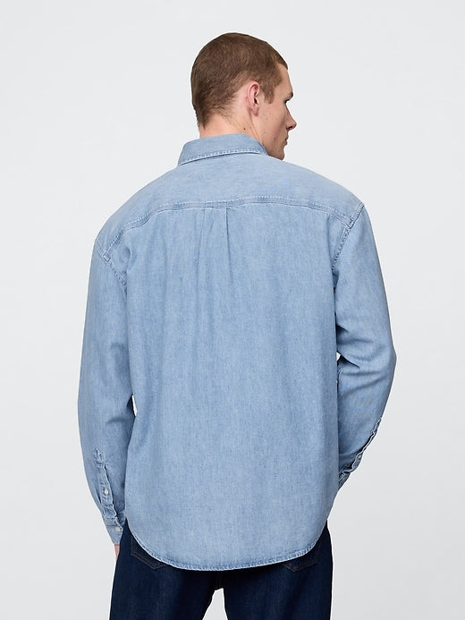 Gap Embroidered Denim Big Shirt