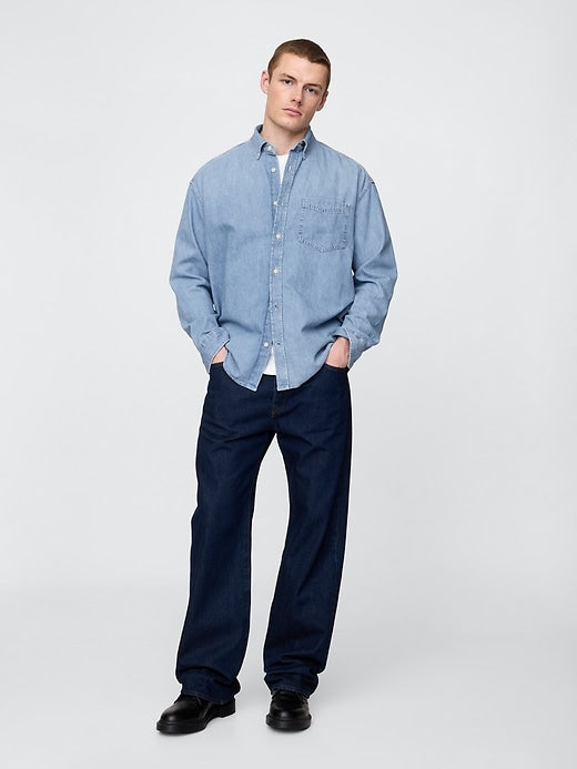 Gap Embroidered Denim Big Shirt