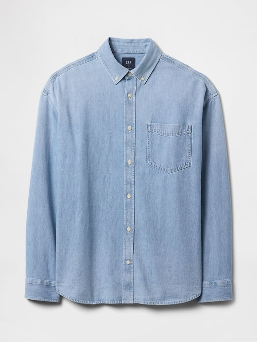 Gap Embroidered Denim Big Shirt