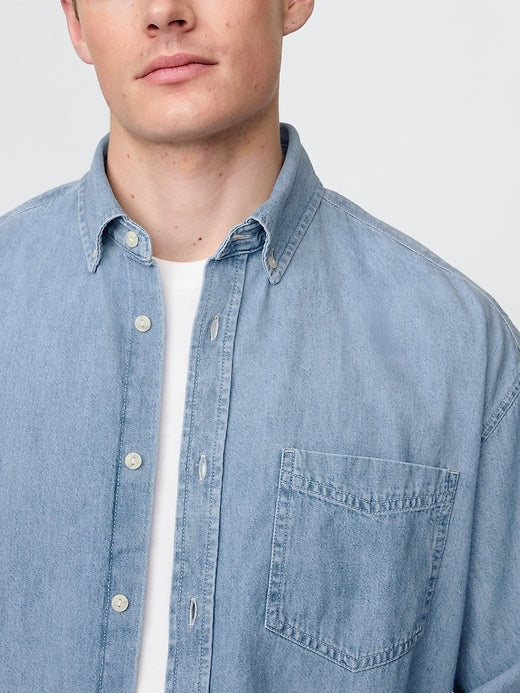 Gap Embroidered Denim Big Shirt