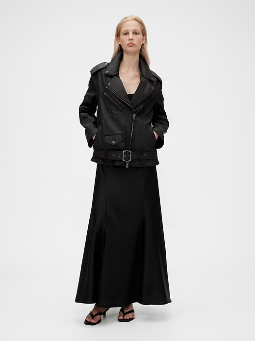 GapStudio Coated Denim Moto Jacket