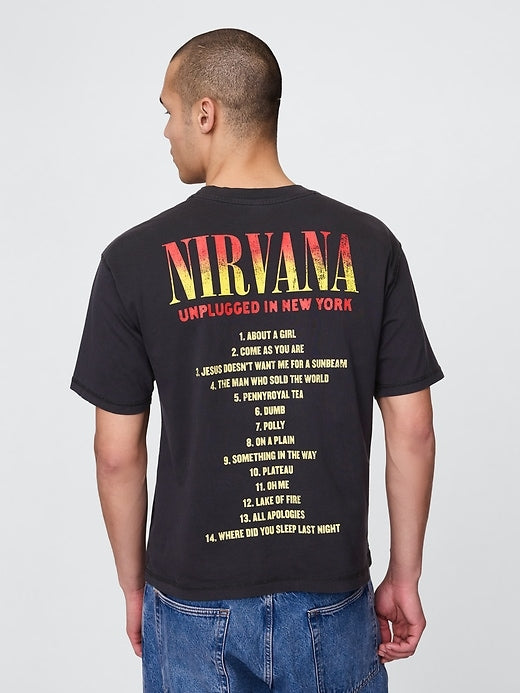 Gap Heavyweight Cropped Nirvana Graphic T-Shirt