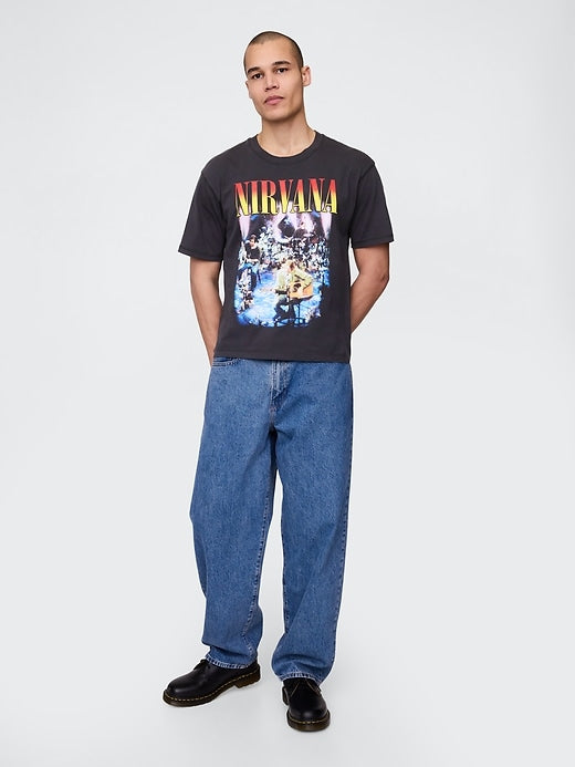 Gap Heavyweight Cropped Nirvana Graphic T-Shirt