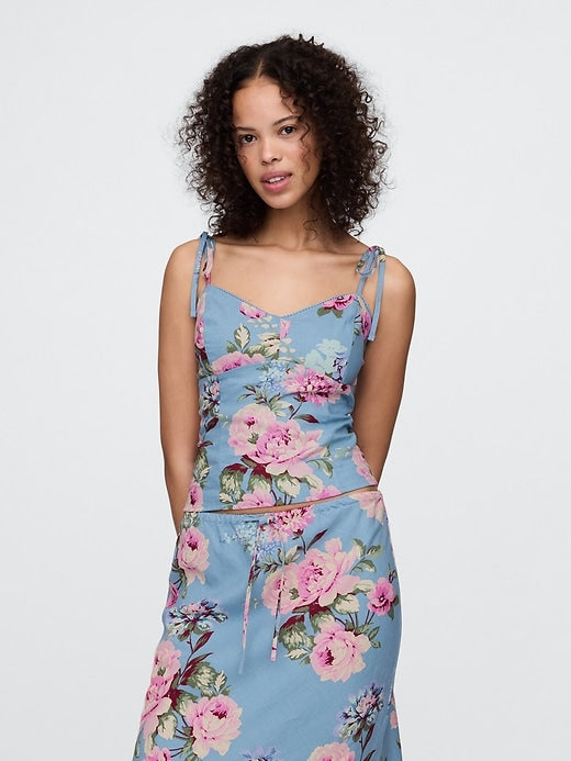 Gap Linen-Blend Tie-Strap Cami