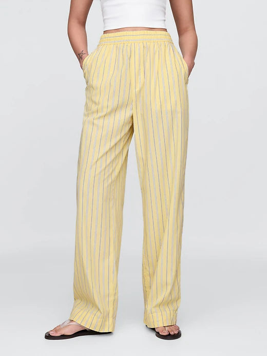 Gap Organic Cotton Poplin Easy Wide-Leg Pants