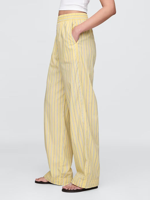 Gap Organic Cotton Poplin Easy Wide-Leg Pants