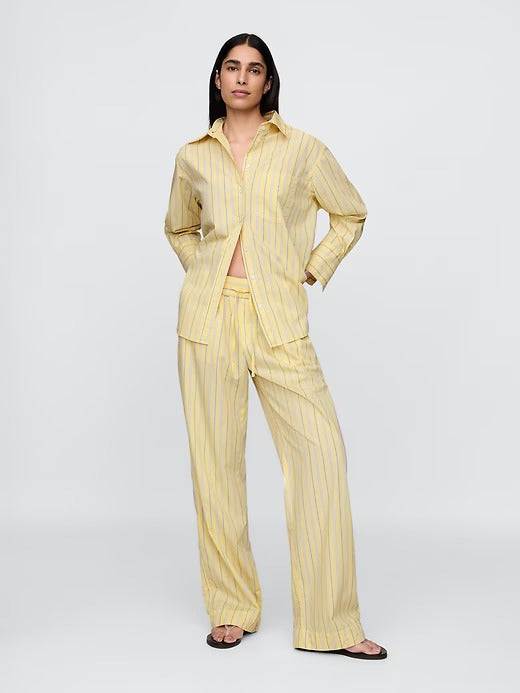 Gap Organic Cotton Poplin Easy Wide-Leg Pants