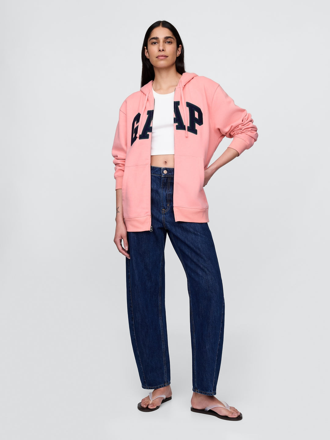 GAP VintageSoft Arch Logo Full-Zip Hoodie