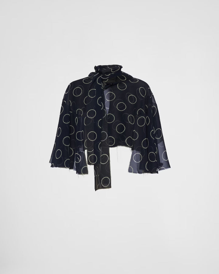 Prada Print silk cape