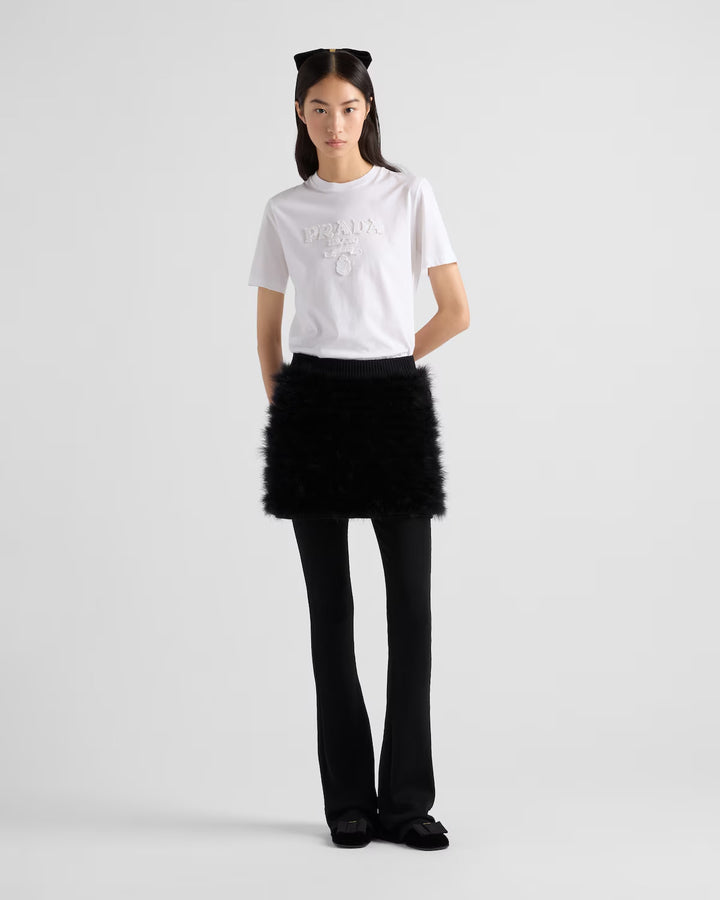 Prada Embroidered jersey T-shirt