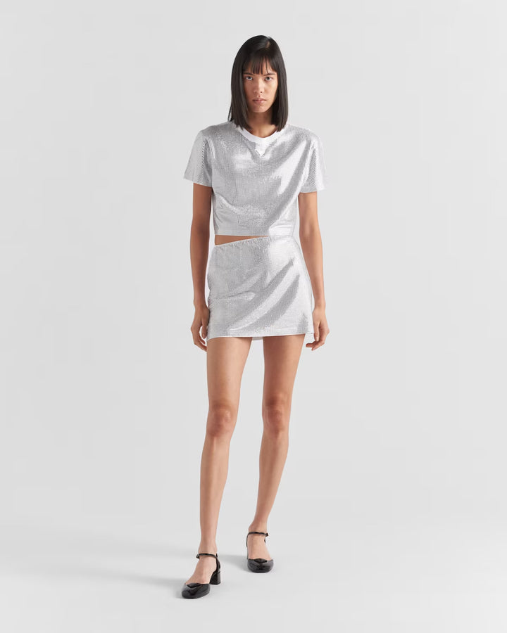 Prada Embroidered jersey T-shirt