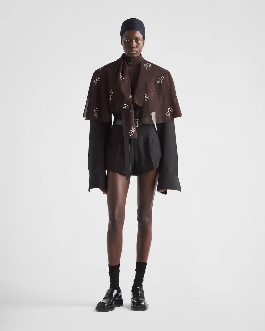 Prada Print georgette cape