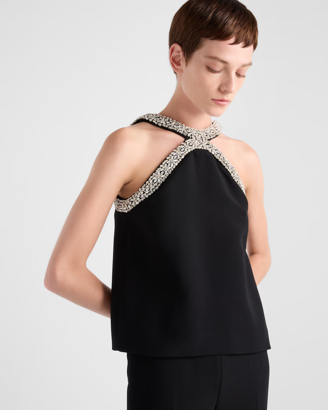 Prada Embroidered cady top
