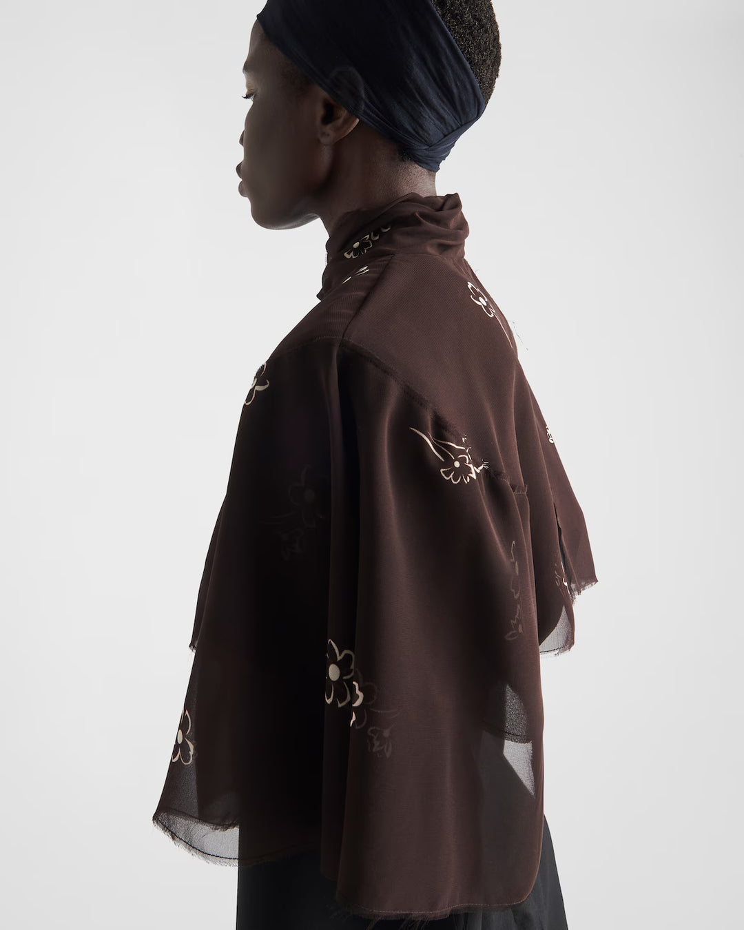 Prada Print georgette cape