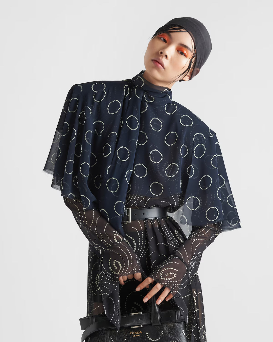 Prada Print silk cape