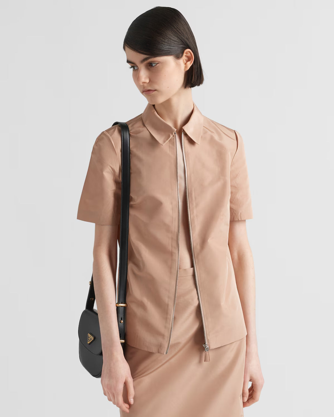 Prada Short-sleeved faille shirt