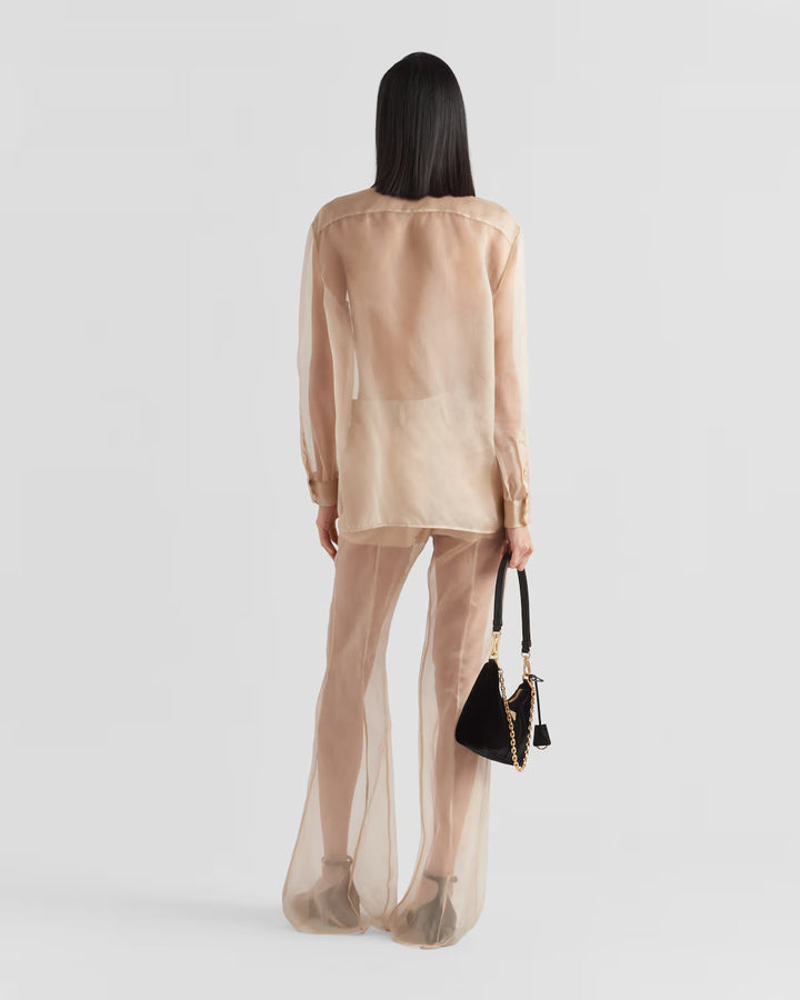 Prada Embroidered organza shirt