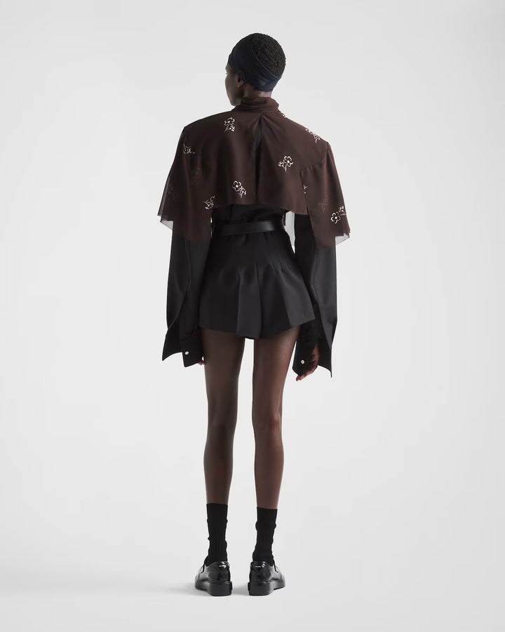 Prada Print georgette cape