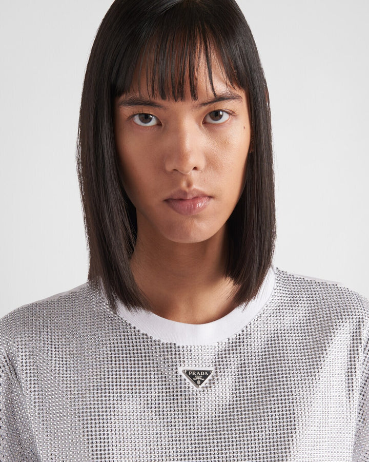 Prada Embroidered jersey T-shirt