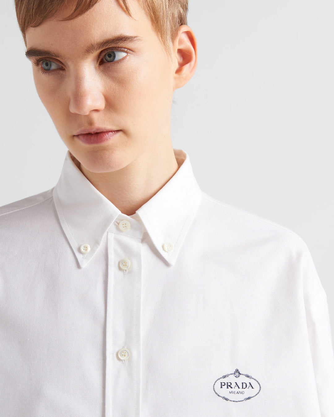 Prada Embroidered Oxford cotton shirt