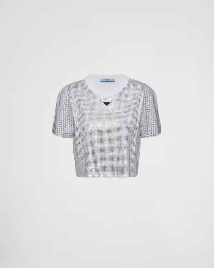 Prada Embroidered jersey T-shirt