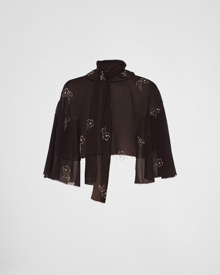 Prada Print georgette cape