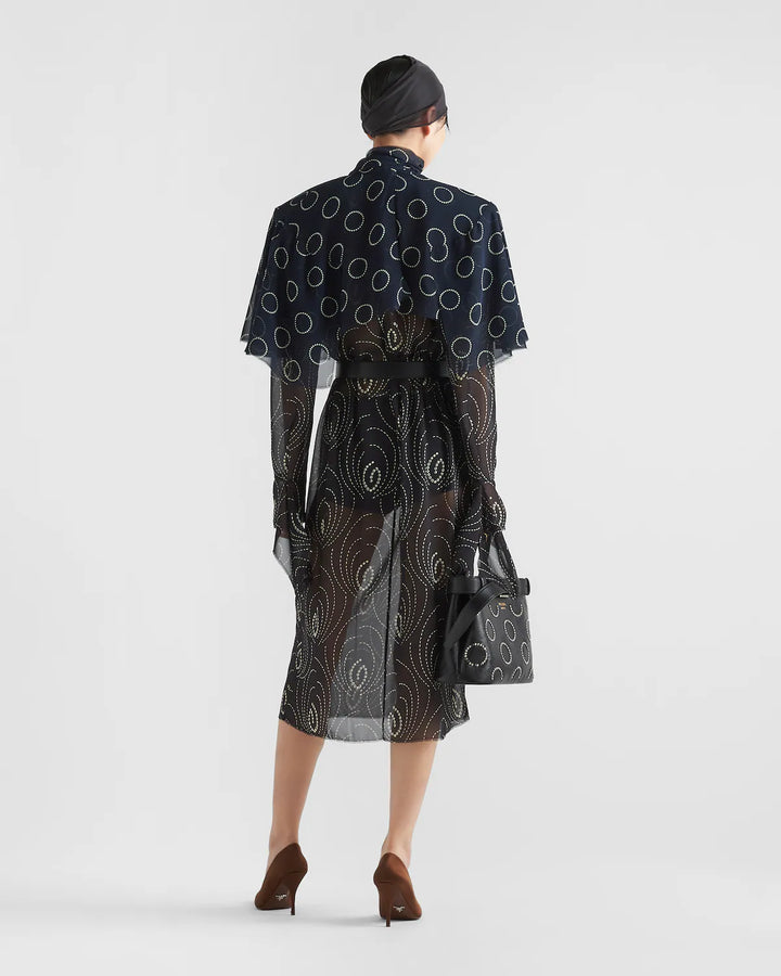 Prada Print silk cape