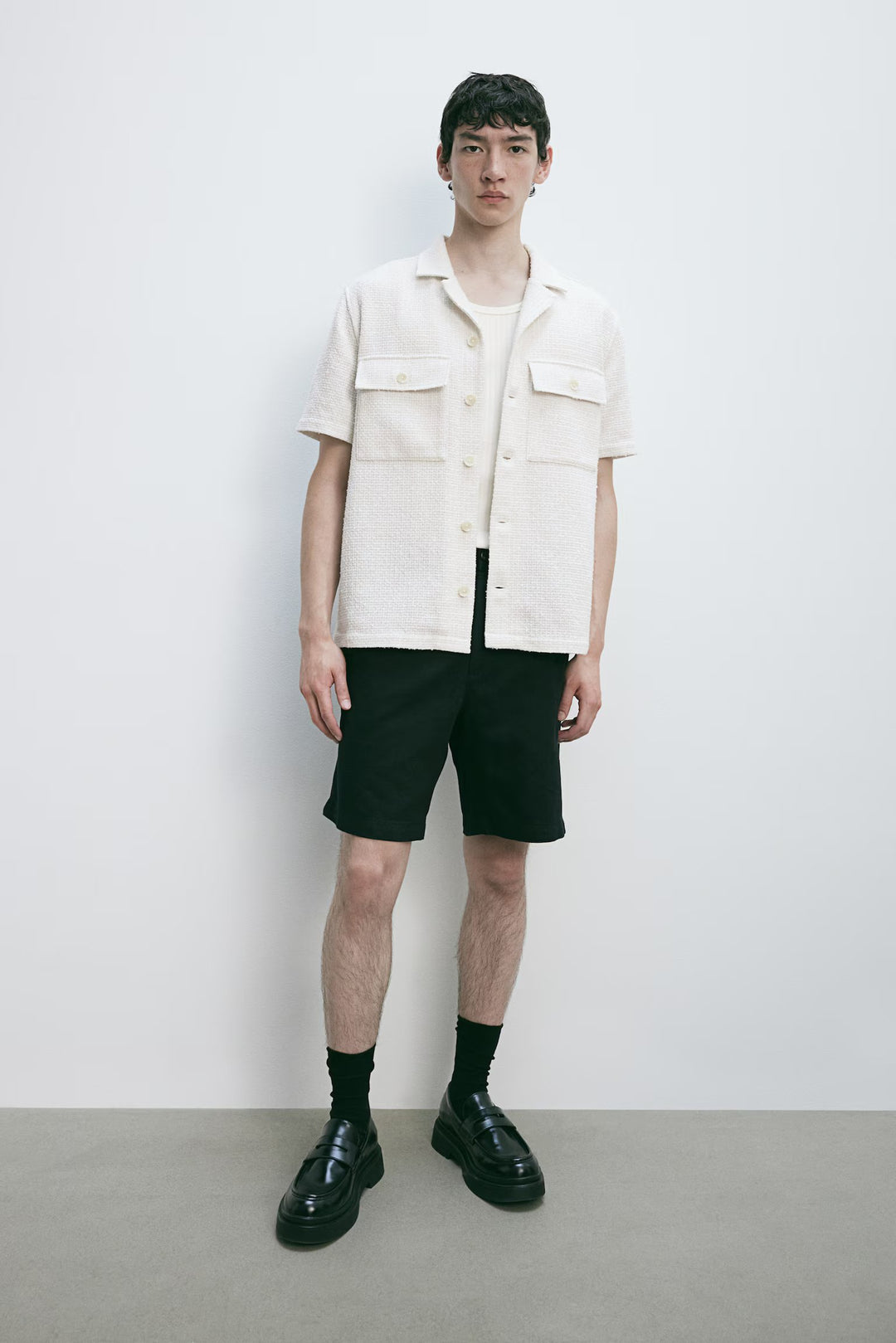 H&M Regular Fit Bouclé Resort Shirt