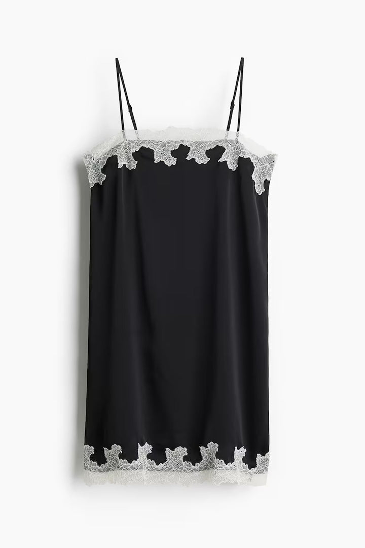 H&M Lace-Trimmed Satin Nightgown