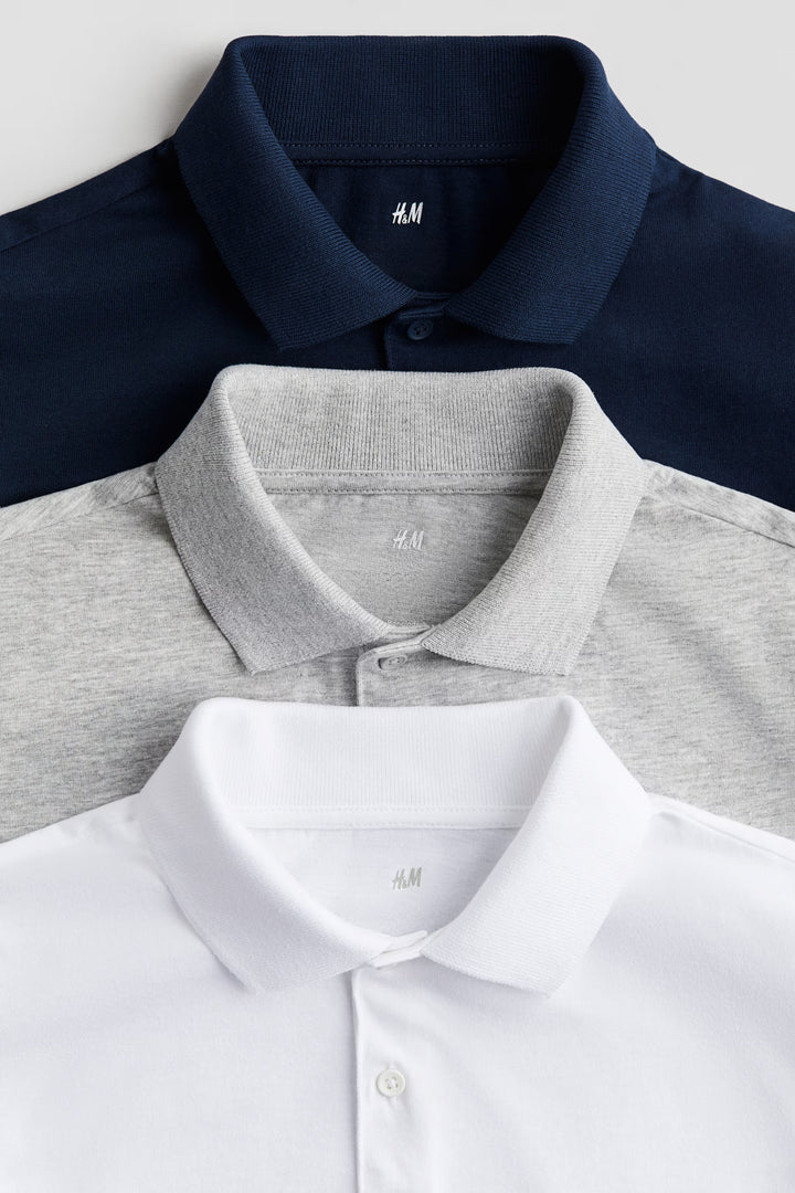 H&M 3-pack Cotton Polo Shirts